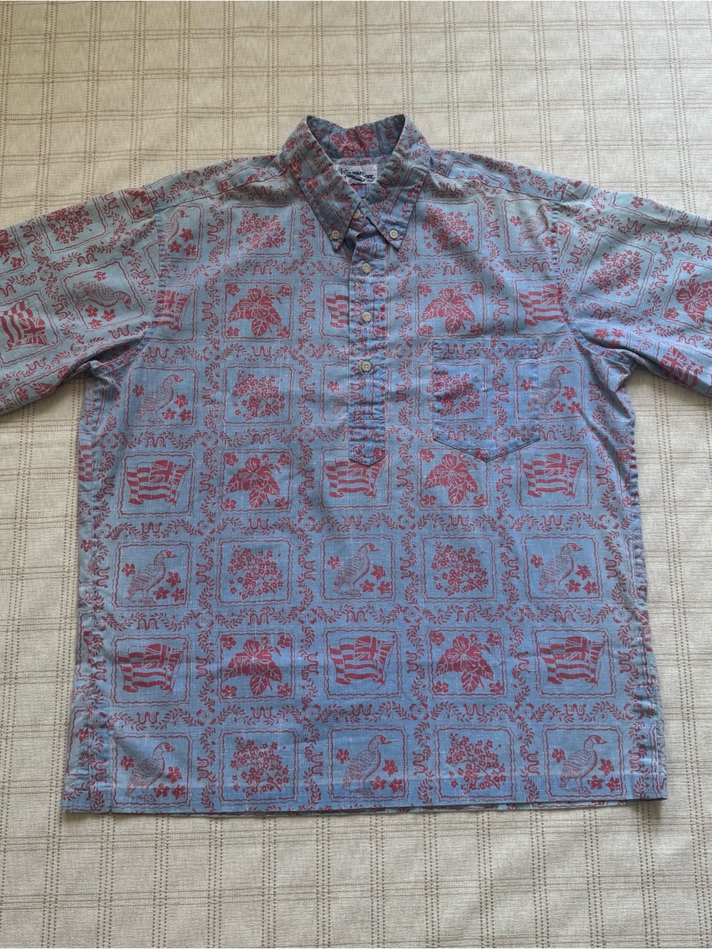 Vintage Reyn Spooner “Lahaina Sailor” Popover Shirt‎ – Size L ~ Sun Damaged